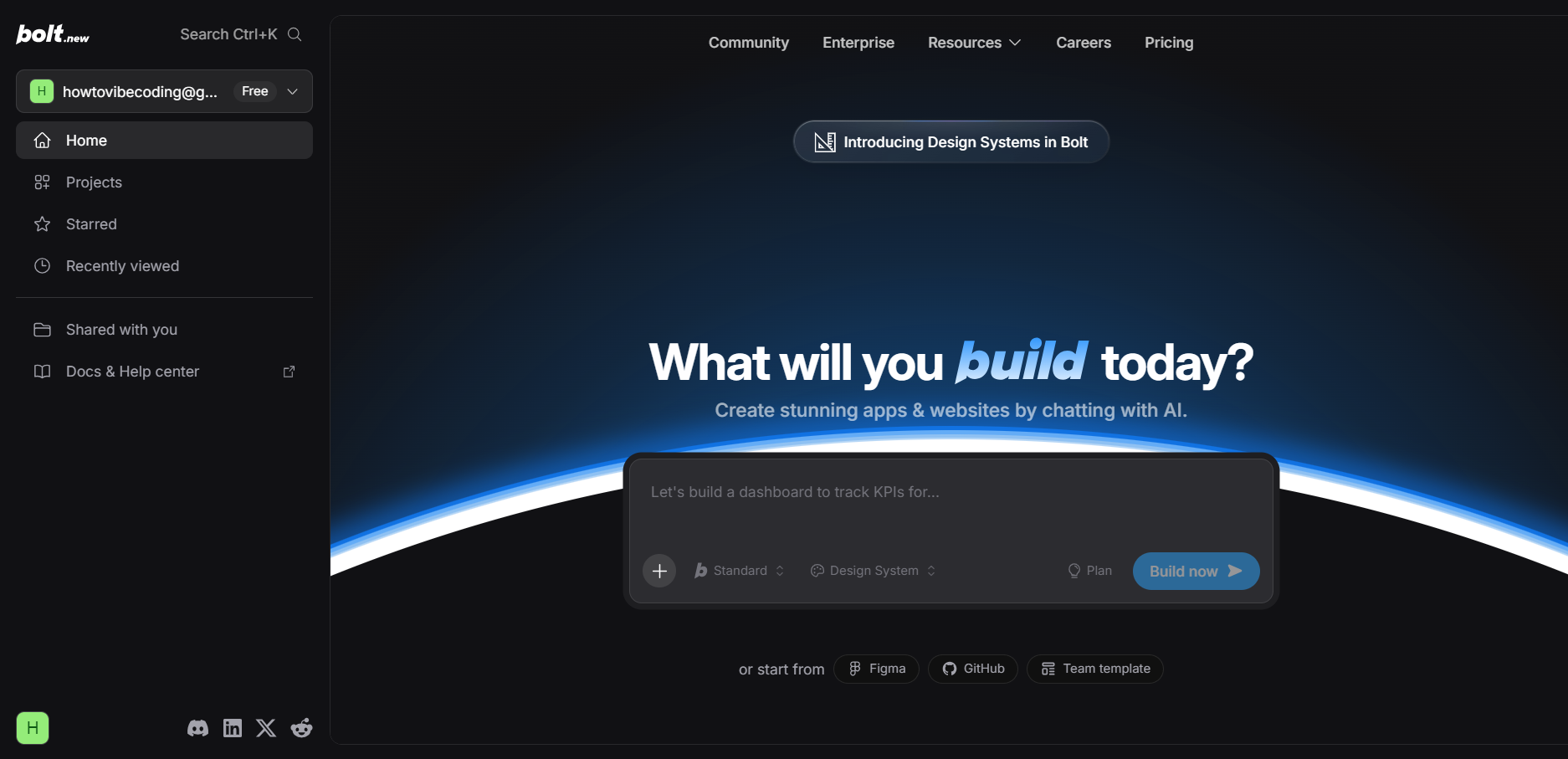 Bolt.new 작업 화면