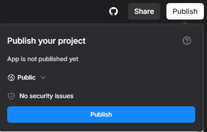 배포를 위한 [Publish] 버튼