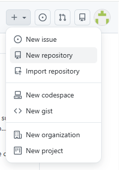 깃허브 저장소 생성 화면