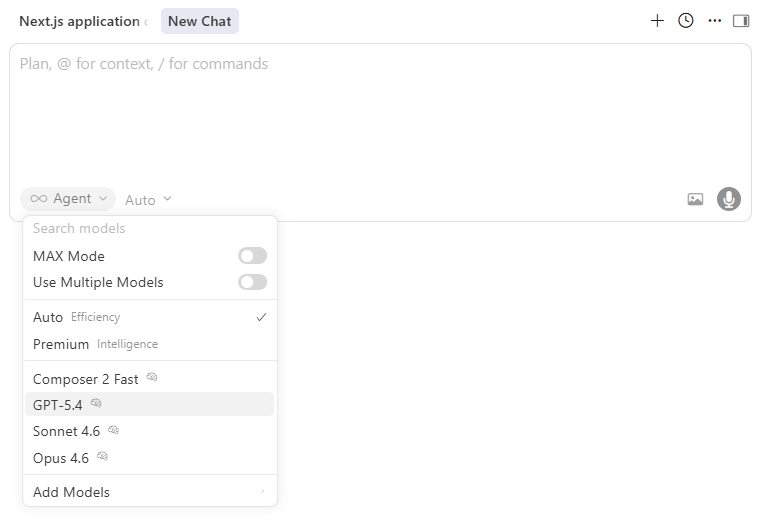 채팅 모델 선택