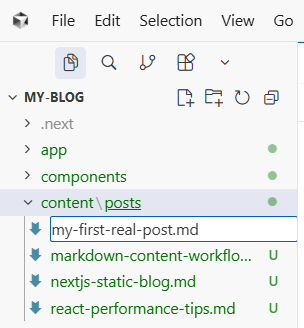 직접 글을 쓰기 위한 파일 생성