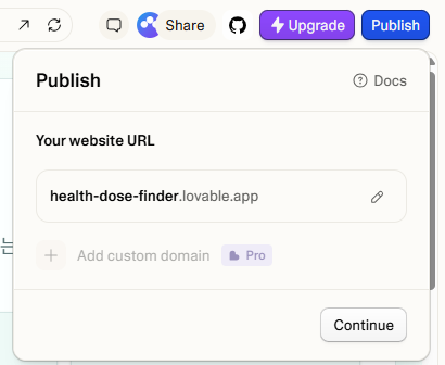 웹/앱 배포 진행 화면 - 자동 URL 생성