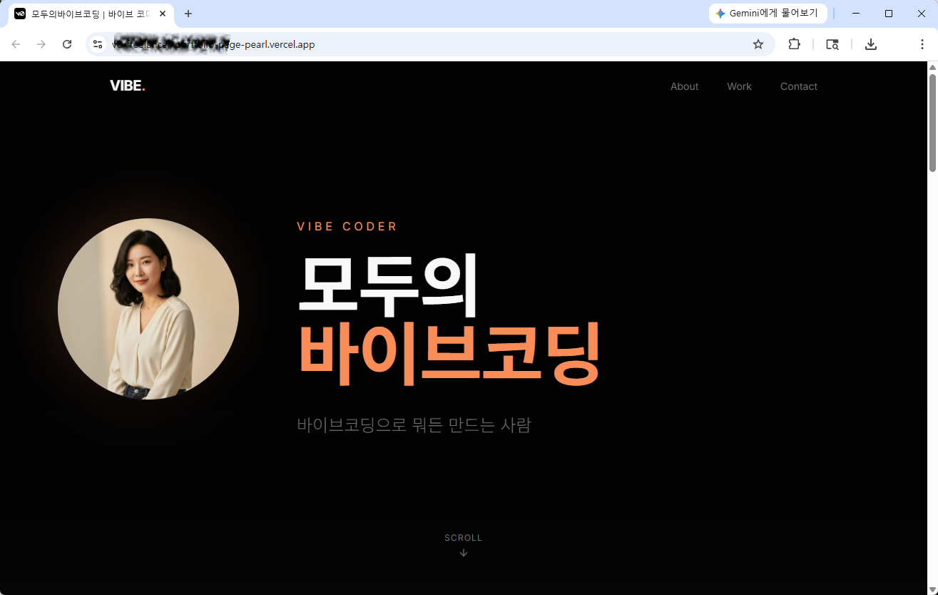 인터넷에 공개된 포트폴리오 페이지